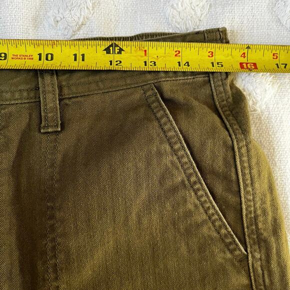 Madewell Army Green High Rise Pants Chino Straight Crop Size M Utility - Picture 7 of 9